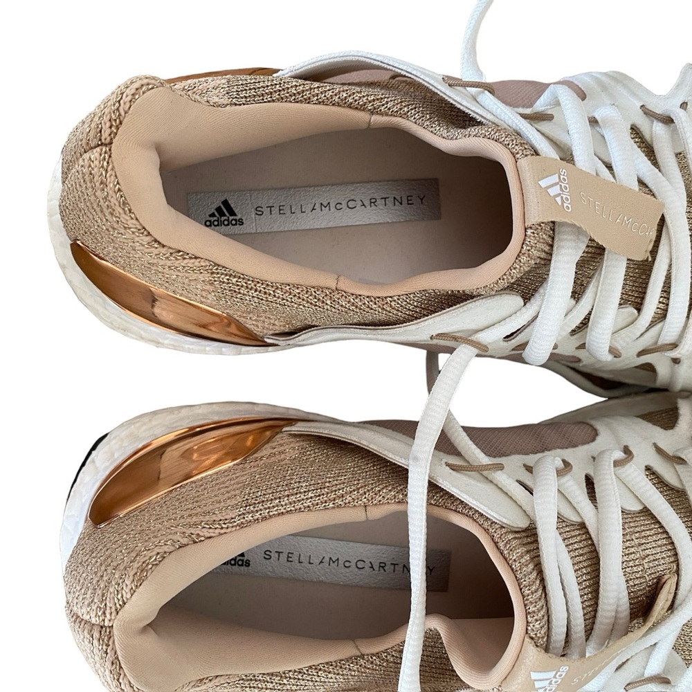 Stella McCartney X Adidas Ultra Boost Rose Gold Metallic Knit Trim Lace Sneakers - Picture 8 of 10